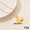 Trendy new ins textura de aço inoxidável geométrica pingente colar de aço titânio vácuo 18k galvanoplastia colar pingente de jóias