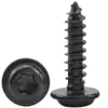 Tornillos Autorroscantes Redondos Negros de Acero Inoxidable 201 con Arandela y Ranura Phillips, Tornillos de Cabeza Plana M2/M3/M4/M5
