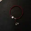 Nova Pulseira Trançada de Vinho Chinês Flor de Lótus Vermelha Corda de Mão Design de Nicho Toque de Luxo Personalidade Versátil Acessórios de Estilo Chinês Exquisitos