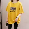 Camiseta de Manga Corta Estampada de Moda para Mujer, Estilo Nuevo Verano 2026, Longitud Media, Corte Holgado, Tallas Grandes, Top Adelgazante
