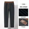Calça Casual de Veludo Cotelê Reta Versátil Nova para Outono e Inverno com Lã, Calça Esportiva Masculina Grossa Solta