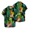 Comercio exterior transfronterizo nueva moda casual para hombre talla grande camisa de manga corta con estampado 3D, camisa de hombre