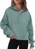 Otoño/Invierno AliExpress Amazon Nueva Moda Casual Deportivo Media Cremallera con Capucha Sudor Corto con Forro Polar 9854