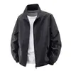 Abrigo de moda de primavera para comercio exterior, color liso, talla grande, corte holgado, chaqueta de secado rápido para exteriores, chaqueta moderna con cuello alto para hombre