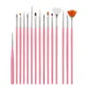 Kit de Canetas para Nail Art com 15 Peças, Incluindo Pincéis para Desenho de Linhas, Canetas de Pintura, Canetas de Escultura, Canetas de Pintura em Leque, Agulhas para Pontilhismo e Canetas de Fototerapia