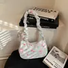 Bolso de Mano de Diseño de Nicho Dulce y Elegante Estilo Japonés, Bolso Simple para Hombro o Axila, Bolso Nuevo Plegado de Media Luna Estampado para Mujer