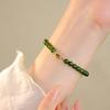 Hebilla magnética nuevo brazalete de jaspe calcedonia verde chino para mujer pulsera exquisita de nicho de lujo ligero de alta gama joyería de mano para mujer