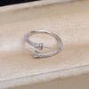 Anillo Patrón Doble Cuenta Plata S925 Soporte Vacío DIY Accesorios Anillo Doble Cuenta 5815 Anillo Abierto 7-8