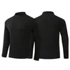 Camisa de Treino com Gola Alta e Zíper Parcial, Camada Base Térmica de Manga Longa para Fitness, Blusa Esportiva de Fleece para Atletismo e Corrida