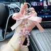 Estilo Coreano Lazo Arcilla de Cristal Corazón Oso Dibujo Animado Llavero Creativo Cadena de Cuentas de Cristal Colgante para Llavero de Coche