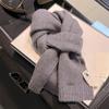 Estilo coreano lã pura malha lã cor sólida cachecol feminino inverno engrossado quente all-match alto nível à prova de frio pescoço moda