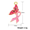 Pingente de Coração com Laço Rosa Borboleta Cruzado da Amazon para Pulseira Colar DIY Acessórios de Joias
