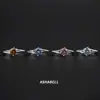 En stock venta al por mayor anillo de plata 925 seis garras con ocho corazones y ocho flechas color D color anillo de diamante Mosan para mujer anillo de diamante brillante anillo de boda