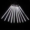 Luz de LED para chuveiro de meteoros solar à prova d'água para exterior, luz dinâmica de água corrente, decoração de paisagem, pendurar em árvore, luzes piscantes estreladas