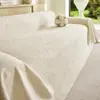 Capa de Sofá de Gaze Três Camadas Estilo Ins com Jacquard de Folha de Palmeira, Resistente a Arranhões de Gato e Manchas, Pode Ser Usada como Capa de Sofá