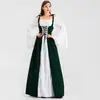 Popular Vestido Largo Medieval Renacentista Europeo y Americano para Mujer Vestido Retro con Tirantes y Cinturón Vestido Largo de Palacio para Mujer
