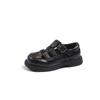 Zapatos de Cuero de Moda para Niñas Primavera y Otoño, Zapatos Mary Jane Huecos de Color Sólido Estilo Birkenstock, Antideslizantes de Moda Estilo Bosque