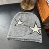 Chapéu de Lã Tricotado Estrela Retro Outono e Inverno Chapéu de Viagem ao Ar Livre Moda Casual Feminina Versátil Simples Chapéu Baotou