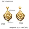 Acero Inoxidable Piedra Natural Borla Corona Corazón Estampado Cerámico DIY Multi-Accesorio Colgante Collar Aretes Set para Mujeres