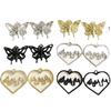 Colgante de aleación con forma de corazón de melocotón y llama de mariposa con simulación de viento oscuro, ideal para hacer tú mismo, para chica dulce y genial, pulsera y collar, venta al por mayor