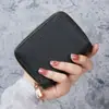 Nuevo tarjetero de doble capa para mujer, de piel sintética con cremallera, de gran capacidad, para tarjetas de conducir.