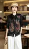 Novo colete feminino de seda jacquard estilo chinês com bordados intrincados, design vintage e de alta qualidade, sem mangas