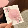Chapéu de Palha Trançado com Laço de Verão Fofo e Compacto Mini Grampo de Cabelo Fofo Prendedor Bico de Pato Pequeno e Fresco