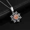 Hip-Hop Europeo y Americano Transfronterizo Colgante de Rosa y Copo de Nieve Joyería de Navidad Accesorios de Collar Completamente Diamantados Joyería de Zirconia para Mujer Personalización