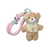 Colete Fofo Coreano e Japonês Laço de Pérola Chaveiro Urso de Toalha Pingente Acabado de Boneca para Bolsa Cartoon