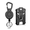 En Stock Negro Fácil de Tirar Llavero de Metal Anti-Pérdida Mosquetón Resistente Accesorio para Mochila con Tarjetero