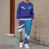 Conjunto de Moletom Masculino 2025 Primavera e Outono Transfronteiriço com Gola Redonda e Estampa, Leve e Casual, Adequado para Uso Diário