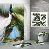 Cortina de ducha de poliéster impermeable con estampado digital de pájaros coloridos para baño, con mampara de baño, de Amazon, fabricante de fuentes e-commerce.
