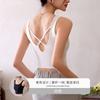 Camisola Negra Hermosa Espalda para Mujer Verano Ropa Exterior Sujetador sin Espalda con Almohadillas para el Busto y Top Tubo Interior