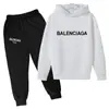 Temporada 9 de Estación Independiente 2024 Conjunto de Sudadera con Capucha para Niños Marca de Moda Letra BALENCIA Estilo Urbano Forro Polar Wei Yi Tong T