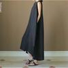 Estilo Japonês Novo 2024 Verão Longo Vestido Regata Feminino Mistura de Linho Solto Moda Vestido Longo