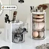 Caixa de Armazenamento de Esponjas Giratória à Prova de Poeira para Desktop Suporte para Beauty Blender de Ar Base de Maquiagem Prateleira Multicamada para Batom Pincel de Maquiagem