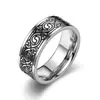Anillo de Acero de Titanio Personalizado Estilo Europeo y Americano Moda Diseño de Aceite Corrosión Anillo para Hombre Joyería para Mano Venta al por Mayor