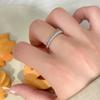 Anillo Minimalista Exquisito de Cadena con Diamante Estilo Influencer Lujo Ligero Versátil Chapado en Zirconita Geométrico Anillo para el Día a Día para Mujer