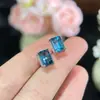 Brincos Princess Fang Topázio Azul Londres 6 * 8mm Prata 925 Brincos para Meninas Viver por uma geração de cabelo