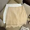 Tiro real Dongdaemun Verano Nuevo Bordado Retro Crochet Cintura Alta Falda de Línea A Bodycon Mujer
