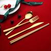 Juego de Cubiertos Estilo Occidental de Acero Inoxidable 304 para Uso Doméstico, Alto Valor Estético, Cuchillo para Bistec, Tenedor y Cuchara Estilo Ins, Juego de Tres Piezas en Caja de Regalo