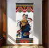 Tela Colgante Decoración de Casa de Huéspedes de Xizang Pintura de Tela Colgante de Pared de Fondo para Sala de Estar de Xizang Estilo Étnico Tapiz con Borlas para Sala de Té Tapiz Tapiz