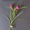 Nueva flor de simulación 3 horquillas fritillaria planta pequeña fresca rejilla fritillaria arreglo de flores de mesa de sala de estar adornos de ramo falso