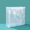 Bolsa de Banho de Grande Capacidade Bolsa de Cosméticos Respirável Fitness Masculina Bolsa de Higiene Pessoal Malha Branca Bolsa de Armazenamento Portátil