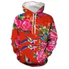 Comercio Exterior Transfronterizo Otoño Nuevo Flor Grande Noreste Impresión Digital 3D Suéter de Manga Larga Sudadera con Capucha Casual para Hombre Chaqueta