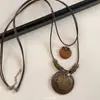 Nuevo Collar de Pluma de Bronce Antiguo Inspirado en el Zen de Estilo Chino para Mujer, Estilo Étnico Bohemio, Cadena Larga de Doble Capa para Suéter