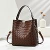 Bolso Trenzado de Moda Estilo Coreano, Bolso de Mano Versátil Casual, Bolso Cubo, Nuevo Bolso de Hombro Cruzado de Gran Capacidad Retro 2026