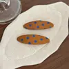 Pinza para el pelo de lunares en bloques de color retro, pinza BB, pinza para flequillo estilo coreano, pinza lateral dulce, accesorio para el pelo ovalado