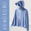 Ropa de Protección Solar 2026 para Mujer, Manga Larga de Verano Transpirable de Seda de Hielo Protección Solar Anti-UV con Visera Desmontable, Chaqueta Exterior para Hombre