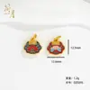 Pingente de Bolsa Bênção Nuvem Coração Gotejamento de Óleo Banhado a Ouro Antigo Fecho de Segurança Escama Pingente Pequeno Acessórios de Joias para Pulseira